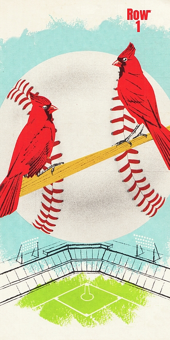 1964 St. Louis Cardinals Scorecard Art T-Shirt by Row One Brand
