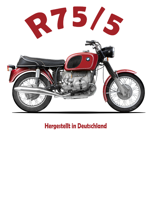 The R75 Classic Motorcycle Kids T-Shirt by Mark Rogan - Pixels