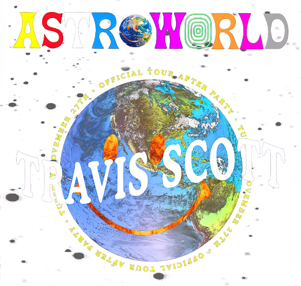 Travis Scott Astroworld Album Cover Blanket Black Background 