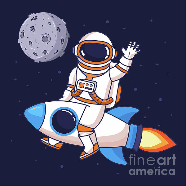 Abdulla Al Mamun - Astronaut Riding Rocket Space