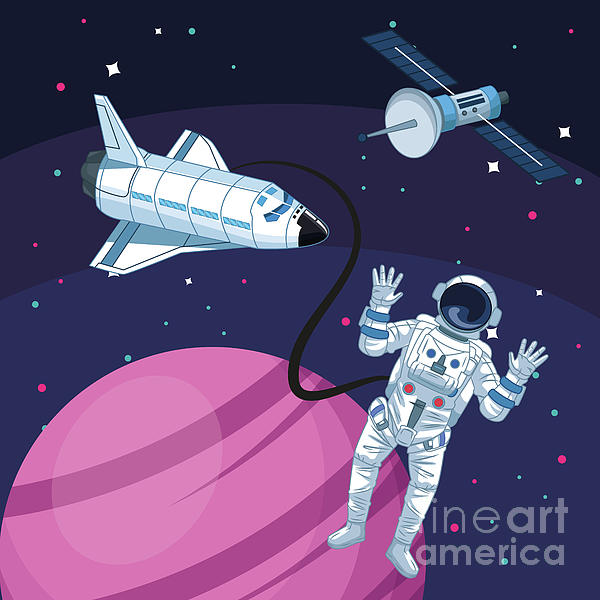 Astronaut Skateboarding Space Moon Yoga Mat by Abdulla Al Mamun - Pixels
