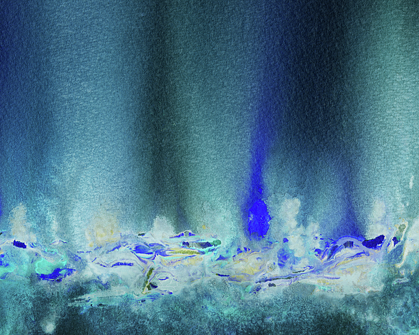 Irina Sztukowski - At The Bottom Of The Ocean Teal Blue Watercolor