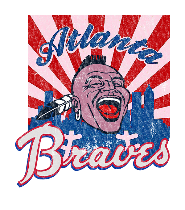 Atlanta Braves Retro Vintage Sticker by Kirania Finest - Fine Art