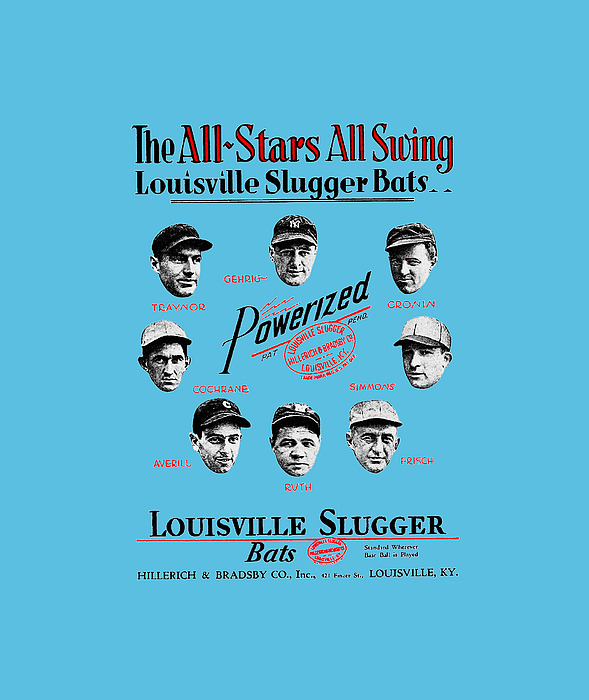 Joe Vella - Babe Ruth and Louisville Slugger Bats advertisement featuring MLB All-Stars. png
