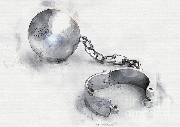 Ball And Chain In Prison #1 Digital Art by Allan Swart - Pixels