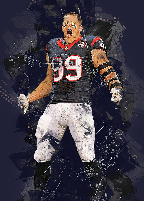 Player NFL Houston Texans Player JJ Watt J.J.Watt J. J. Watt J.J.Watt  Justin James T-Shirt by Wrenn Huber - Pixels