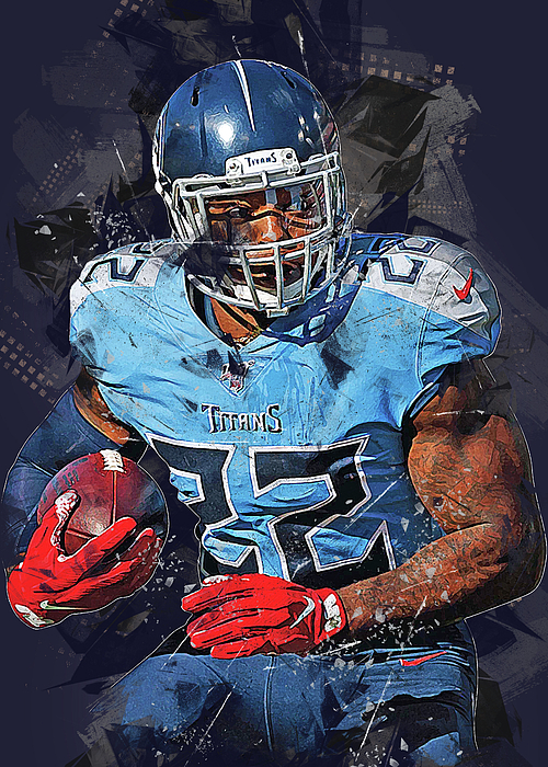 Ball NFL Tennessee Titans Player Derrick Henry Derrickhenry Derrick Henry  Derricklamarhenryjr. Digital Art by Wrenn Huber - Fine Art America