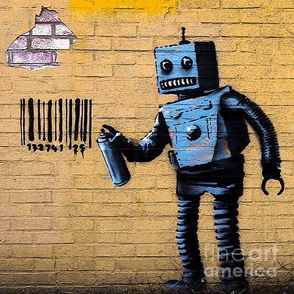 Banksy - Banksy Robot Tagging barcode
