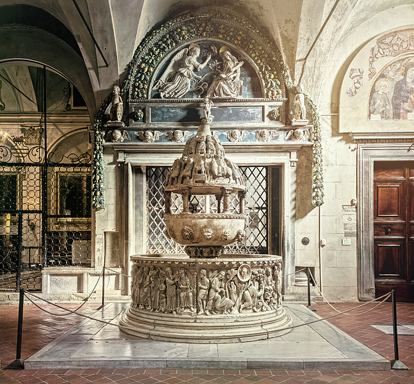 Joan Carroll - Baptismal Font Basilica of San Frediano Lucca Italy