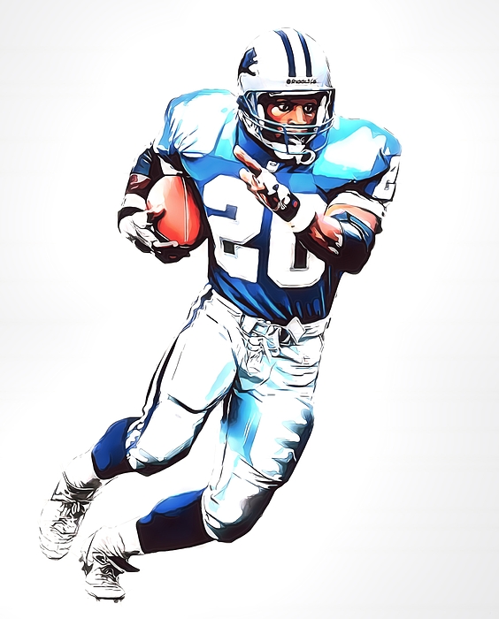 Barry Sanders Detroit Lions Pixel Art 1 Beach Towel