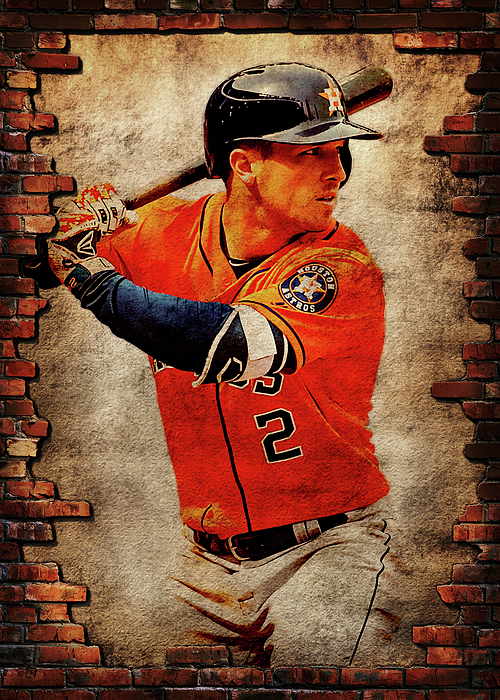 Jose Altuve, grunge art, MLB, Houston Astros, baseman, baseball