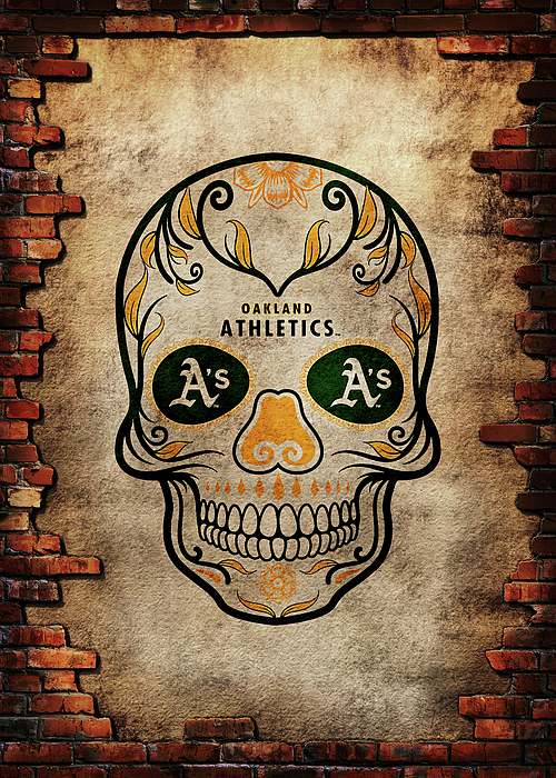 Skull Baseball Seattle Mariners T-Shirt by Leith Huber - Pixels