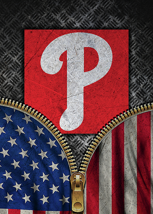 Metal Art Baseball Philadelphia Phillies Youth T-Shirt by Leith