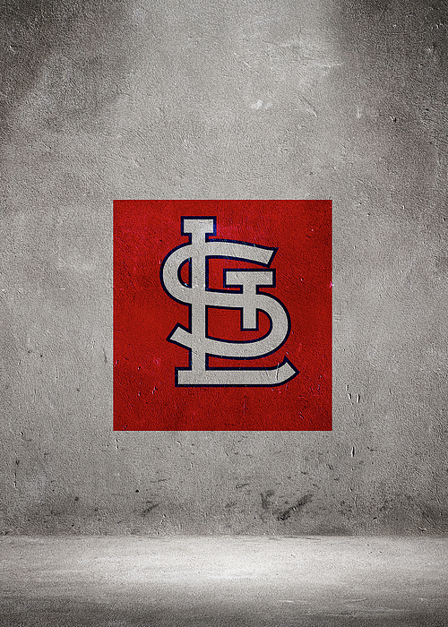 Baseball Red Blue St Louis Cardinals Metal Print by Leith Huber - Pixels
