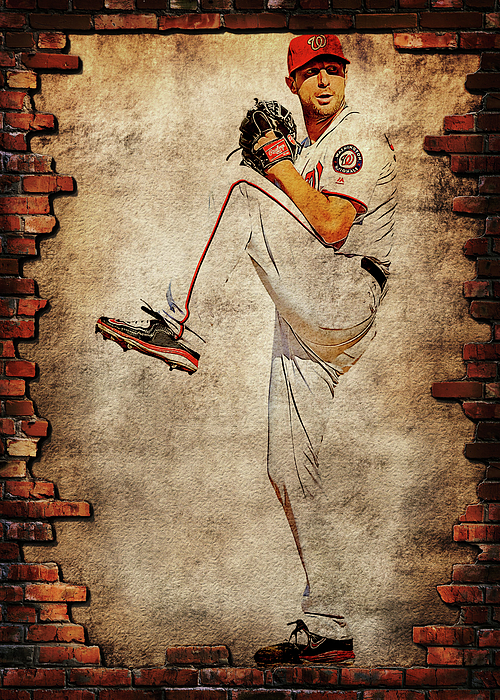 Player Baseball Maxscherzer Max Scherzer Max Scherzer Washington Nationals  Washingtonnationals Maxwe Poster by Wrenn Huber - Fine Art America
