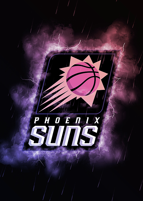 Basketball Lighting Phoenix Suns Long Sleeve T-Shirt by Leith Huber - Pixels