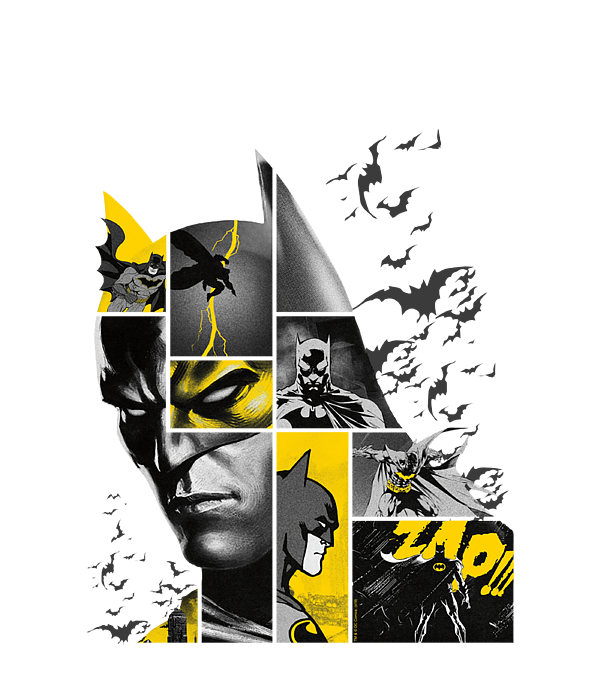 Batman 80 Years Bat Panels Dark Adult Pull-Over Hoodie by Rion Lini - Pixels