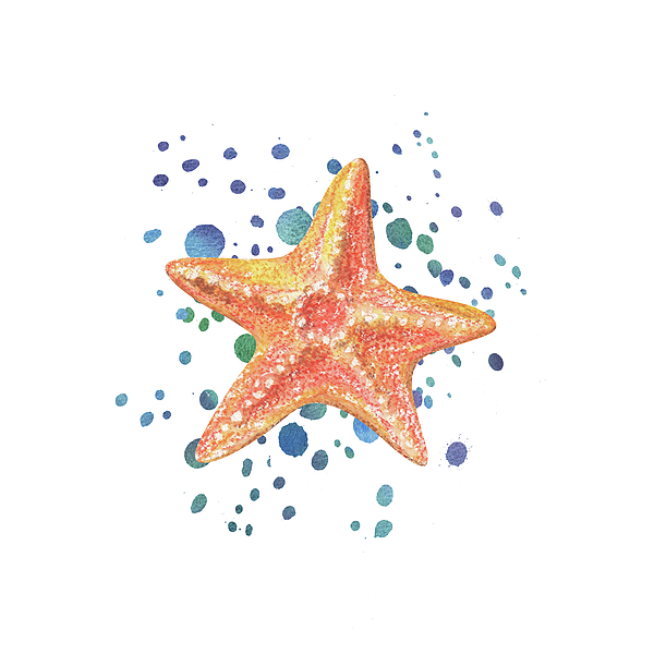 Irina Sztukowski - Beach Art Watercolor Splash Sea Star Ocean Treasure I