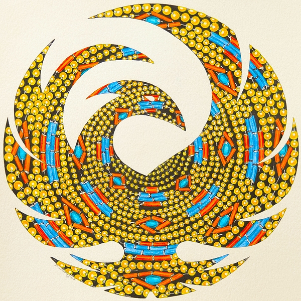 Beaded Phoenixcolor Coffee Mug by Dale Weibley Pixels