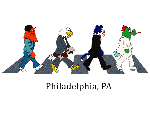Philadelphia sport art - Philadelphia MASCOTS BEATLES
