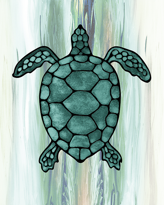 Irina Sztukowski - Beautiful Giant Turtle In Teal Blue Sea