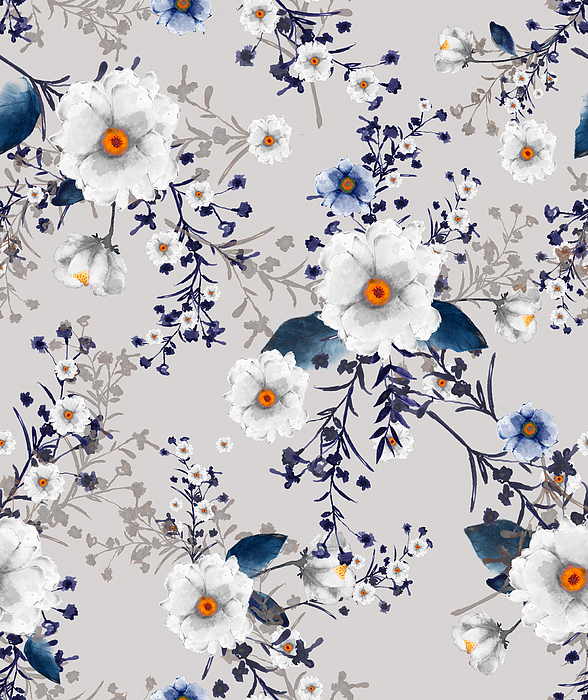 light blue pattern floral
