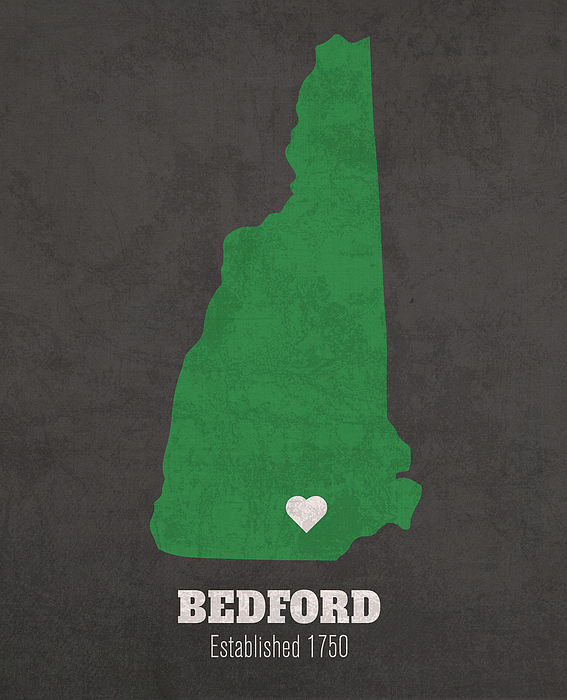 Bedford New Hampshire City Map Founded 1750 Dartmouth College Color   Bedford New Hampshire City Map Founded 1750 Dartmouth College Color Palette Design Turnpike 