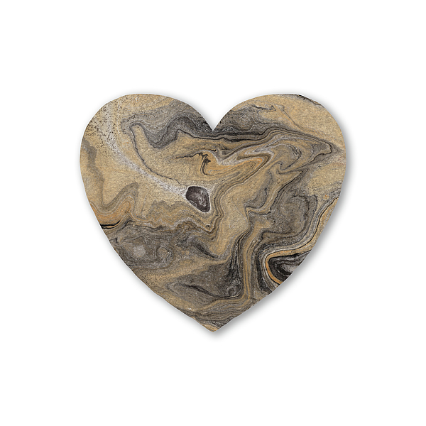 Irina Sztukowski - Beige Marble Heart Watercolor Art 