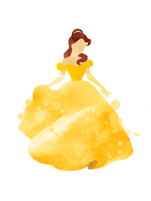 Belle Disney princess watercolor no background Yoga Mat by Mihaela Pater -  Fine Art America