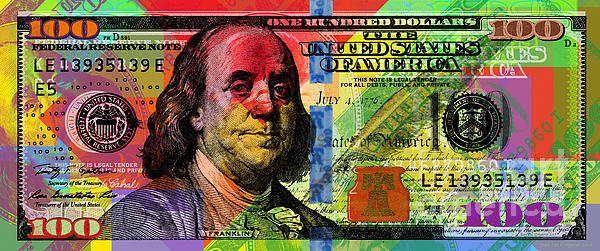 Jean luc Comperat - Benjamin Franklin $100 bill - full size