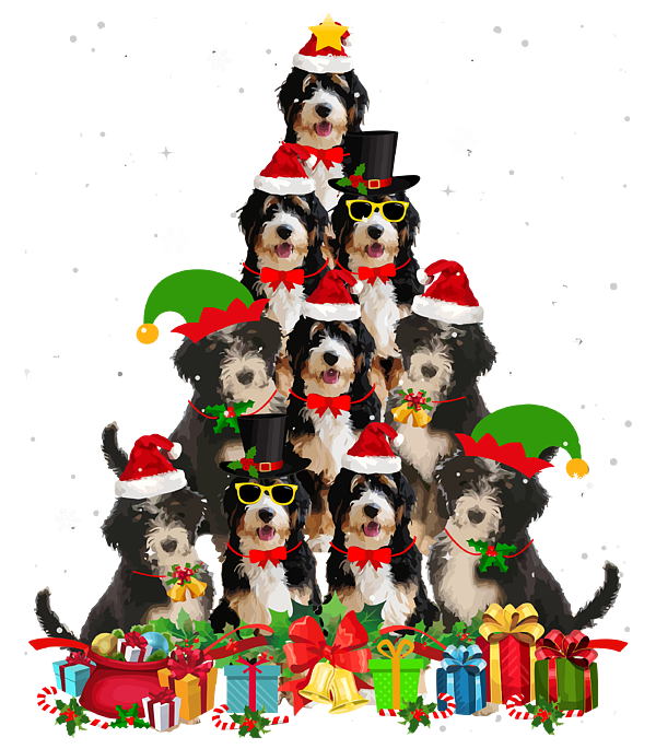 Bernedoodle Tree Funny Dog Lover Xmas Gifts for Christmas present Fleece  Blanket by Freddp Karle - Pixels