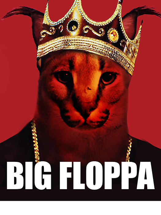 Big Floppa Caracal Cat Meme' Unisex Poly Cotton T-Shirt
