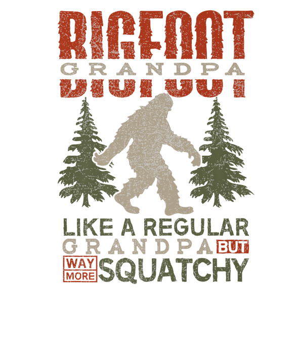 Bigfoot Grandpa T-Shirt Sasquatch Yeti Camping Gift Shirt Fleece