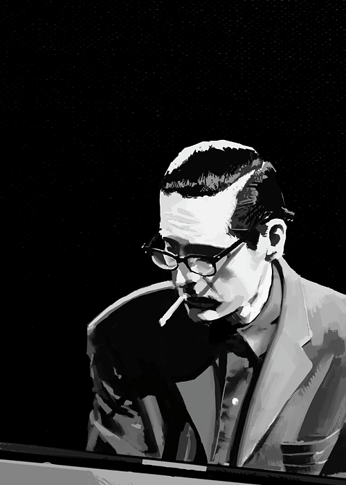 Bill Evans Melancholic Jazz Jigsaw Puzzle by Vasili Nikolaev