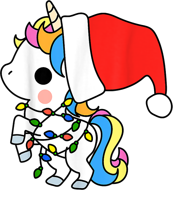 Unicorn Christmas Shirt Girls Women Xmas Gifts Cute Kawaii T-Shirt
