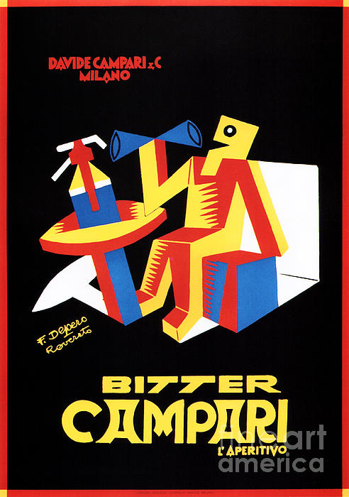 Campari l' aperitivo Liqueur Italy Vintage Wine Advertisement Art Poster 