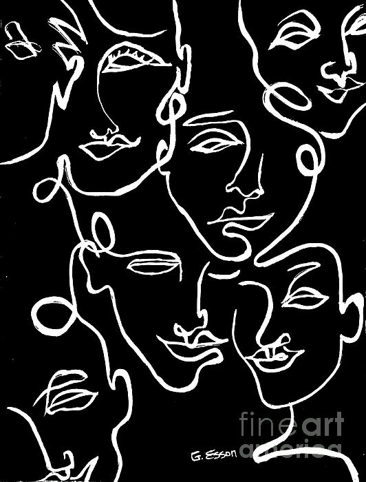 Genevieve Esson - Black and White Abstract Faces