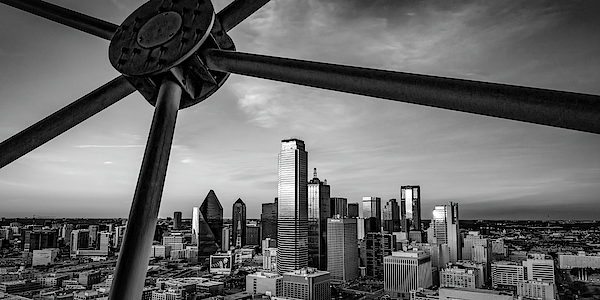 Dallas Texas Skyline, Monochrome Panorama, Reunion Tower, Cityscape Art, Wall Decor, Dallas good City Skyline, Architecture Print, Sepia Artwork