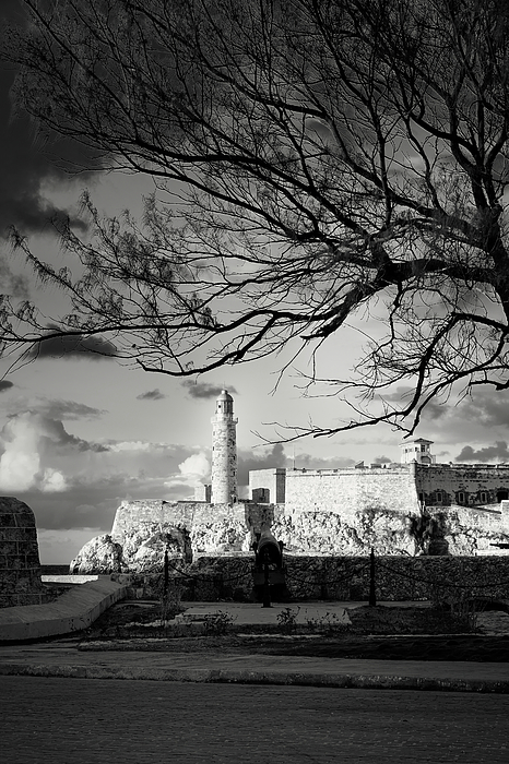 Panoramic view of the colonial fortresses of El Morro and La Cabana in  Havana by Karel Miragaya