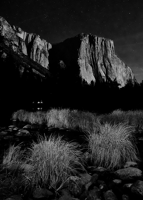 Frozen in Time Fine Art Photography - Black and White Yosemite Night
