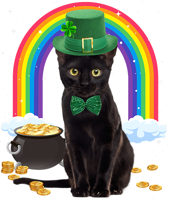 Black Cat St Patricks Day Leprechaun Costume Shamrock Girls T-Shirt Black Cat St Patricks Day Leprechaun Costume Shamrock Girls T-Shirt