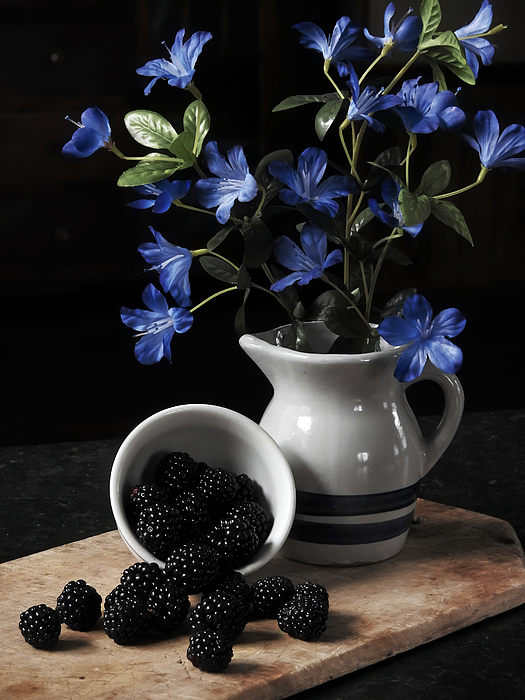 Carmen Macuga - Blackberries and Blue Flowers