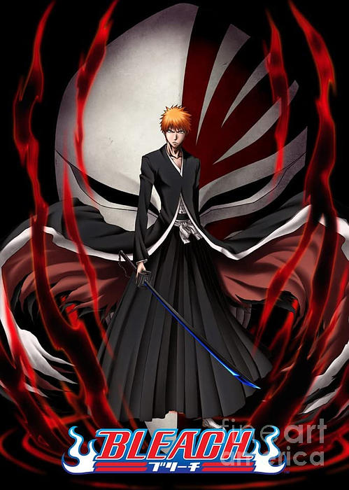 Bleach Anime Poster Ichigo Kurosaki Soul Reaper Swords Manga Comic Cool ...