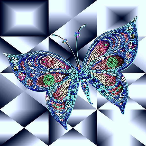 Ruth Digital  vision - Blue fancy butterfly