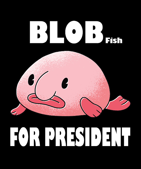 Blob For President Blobfish Fish Sea Sticker by Moon Tees - Fine