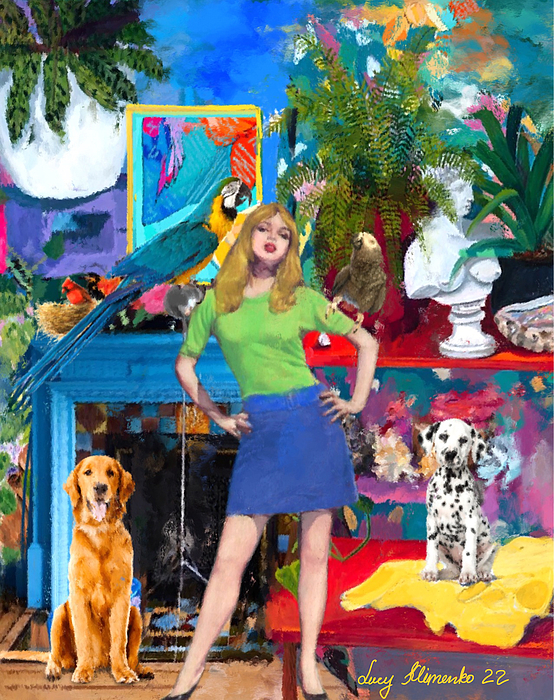 Lucy Klimenko - Blonde in a messy interior 1