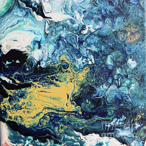 Christiane Schulze Art And Photography - Blue Ocean with Yellow Swirl