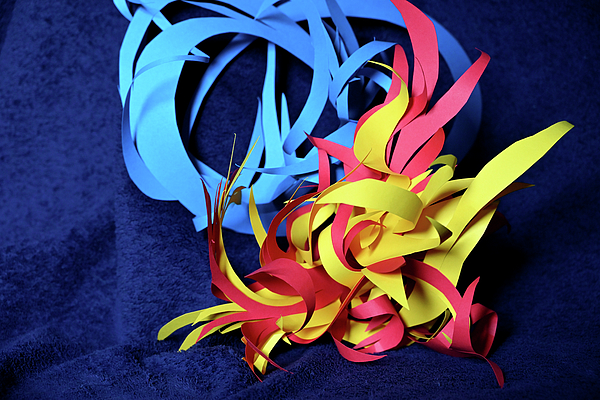 Katherine Nutt - Blue Red and Yellow Paper Sculpture