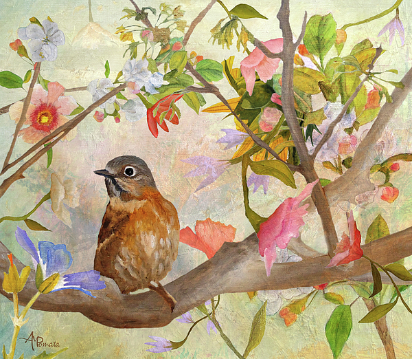 Angeles M Pomata - Bluebird On A Blossoming Branch