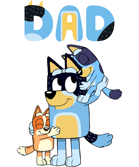 Bluey Bingo And Dad Girl Sticker by Handsley Nguyen - Pixels, pegatinas  bluey y bingo 